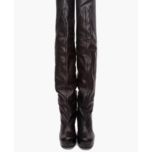 RICK OWENS thigh high over knee boots black 8.5 9 - Picture 2 of 7